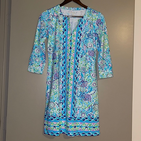 NWT Lilly Pulitzer Chilly Lilly UPF 50+ Nadine Dress - Picture 2 of 9